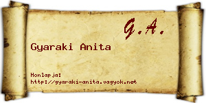 Gyaraki Anita névjegykártya